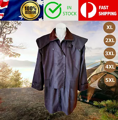 Heavy Duty Oilskin Jacket Coat 3/4 Length Stockman Riding Outdoor Bushman • $116