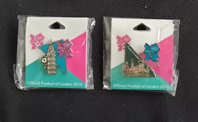 Official London 2012 Olympic Pin Badges - Pair In Original Packaging • £1.35