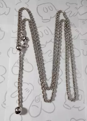 Milor 925 Italy Sterling Silver 30  Rope Necklace Signed Adjustable Slider • $56.99
