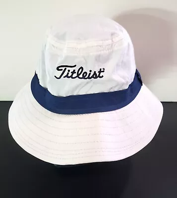 Titleist Golf Bucket Hat Navy Blue Band Lightweight White Vintage New Old Stock • $19.99