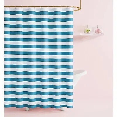 KATE SPADE NEW YORK Cabana Stripe 100% Cotton Shower Curtain 72x72 Inch Blue • $24