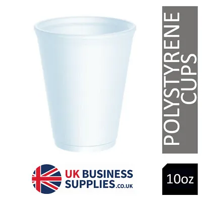 £18.98 • Buy 300 - 10oz WHITE FOAM / POLYSTYRENE DISPOSABLE PARTY CUPS + FREE P&P