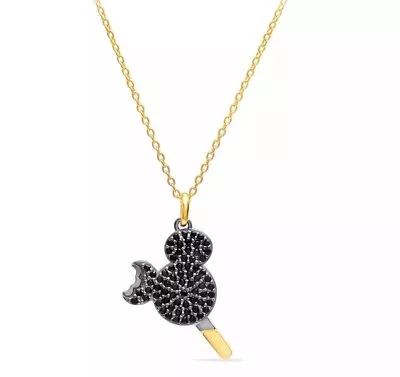 Gorgeous Mickey Mouse Ice Cream Bar Cz Pendant Necklace 925 Sterling Silver • $102.84