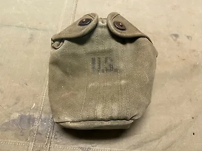 Original Early Vietnam War Us Army M1942 Canteen Cover- Dated 1952 • $27.96