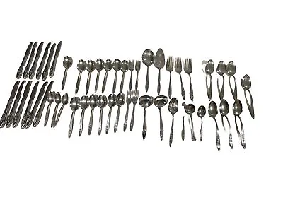 Vintage Oneida Community My Rose Stainless Flatware Silverware 50 Pcs • $115