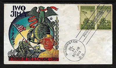 929 3c Stamp (1945) U. S. MARINES & MOUNT SURIBACHI WWII FDC FROM L. W. STAEHLE • $21.75