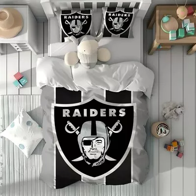 Personalized Las Vegas Raiders Quilt Duvet Bedding Set Super Bowl Bedding Set • $69.99