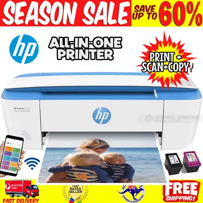$87.74 • Buy HP DeskJet 3720 All-in-One Wireless Multifunction Colour Inkjet Printer Blue