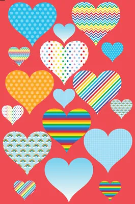 Love Heart Rainbow Wall Stickers - 5 Sizes Available • £11.49