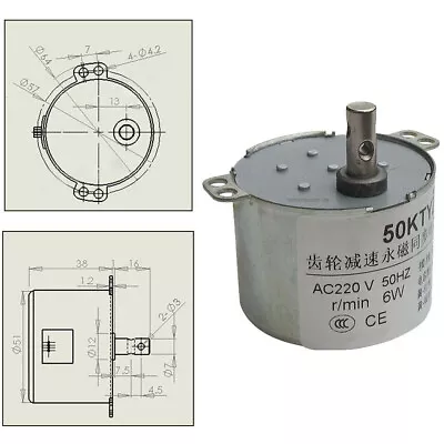 50KTYZ AC 220V Synchronous Gear Motor 1RPM-90RPM CW/CCW Motor For Monitor Gimbal • £11.15