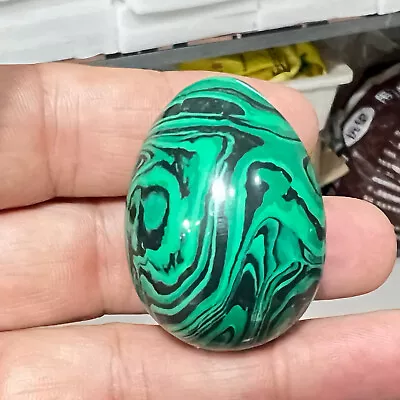 2   Natural Malachite  Quartz Hand Carved Eggs  Skull Crystal Healing  1pc • $12.14