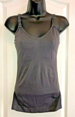 $8.95 • Buy Nursing Tank Top Gray Cami For Maternity & Breastfeeding Convertible Straps Sz S
