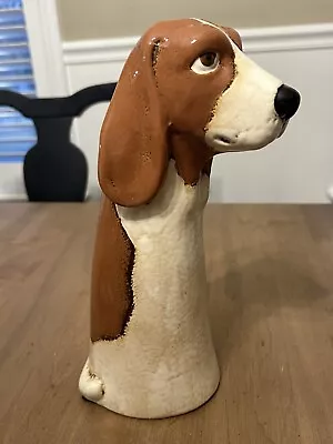 Ceramic Dog/Hound Vase Brown And White/Hunting Dog/Fox Hound • $24.95