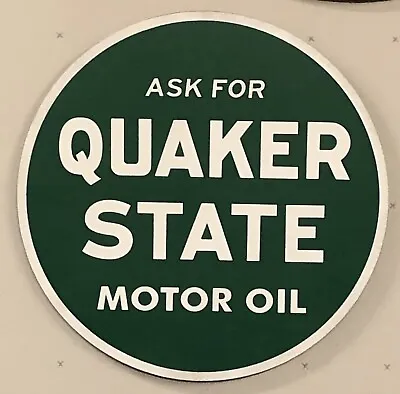 QUAKER STATE MOTOR OIL Laser Cut Wood Sign - Hangable - Green & White • $75