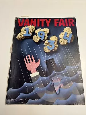 Vanity Fair Magazine - January 1934 Amazing Condition!!! Stalin RED Scare Issue! • $155.55