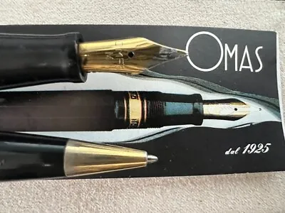 Omas Extra Pen Fountain Pen Penholder+Sphere Black Scrivono Italian Vintage • $101.17