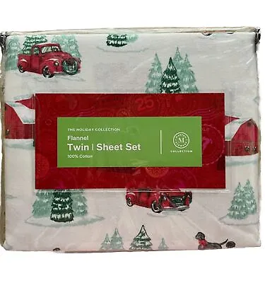 Martha Stewart The Holiday Collection Twin Sheet Set Print 100% Cotton Flannel • $45.50