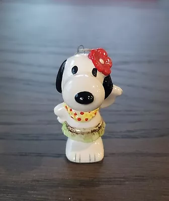 Vintage Peanuts Hawaiian Snoopy In Hula Skirt Ceramic Ornament • $299