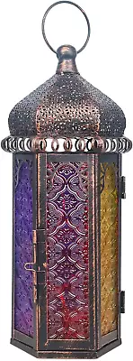 Vintage Lantern Decorative Indoor & Outdoor 14.7''H Moroccan Hanging Lantern  • $33.99