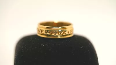 9ct Yellow Gold Ring - UK Size U 1/2  7.7mm Wide 'Love Well Live Well'  • $516