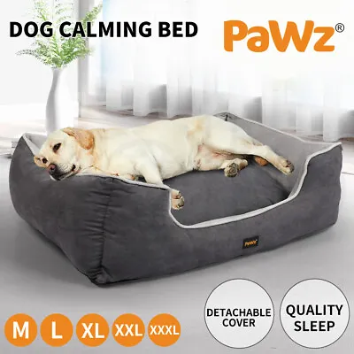 Pawz Dog Calming Beds Cat Pet Cushion Removable Washable Cover Extra Large Grey • $55.99