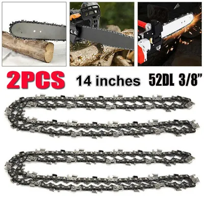 2Pcs 14inch 52 Drive Links Chainsaw Saw Chain Parts Tool Chainsaw Blade  UK • £8.99