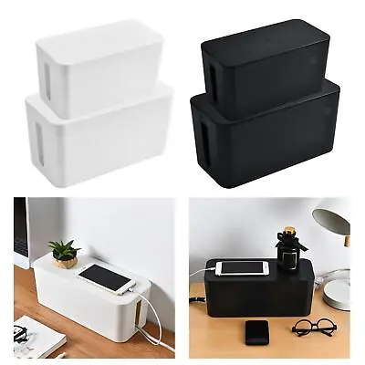 Box With Cable Management Box Large With Lid Cover And Hide • £12.07