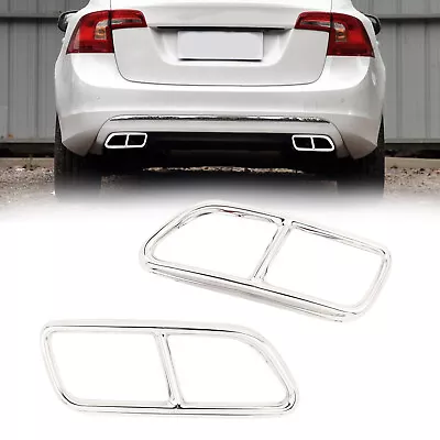 Fit For Volvo S60 V60 2014-2018 Stainless Steel 2x Exhaust Tail Pipe Cover Trim • $29.78