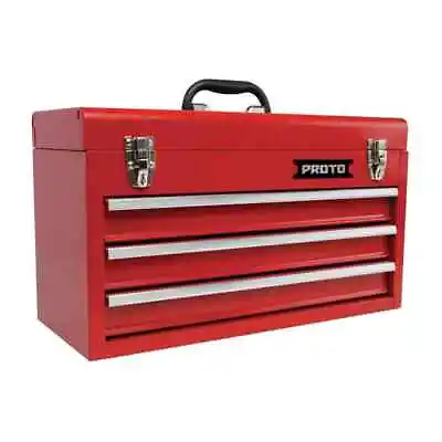 Proto J9993 Red Steel Tool Box: 1 Compartment 20-3/16  W X 8-3/4  D X 11-3/4  H • $150.78