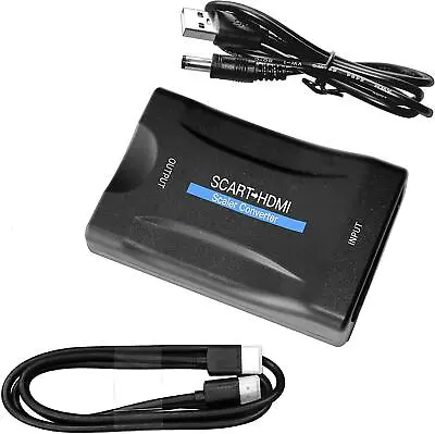 SCART To HDMI Converter Composite Audio Video Scaler With HDMI Cable AV Adapter • £9.49