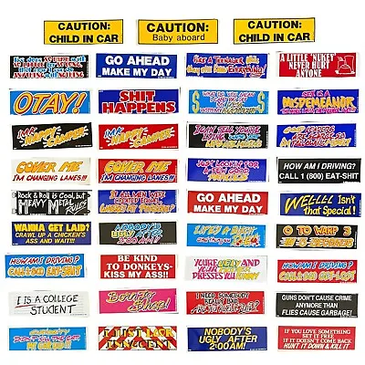 Vintage 1980s Novelty Bumper Stickers (NOT A LOT ALL STICKERS SOLD SEPARATELY) • $8