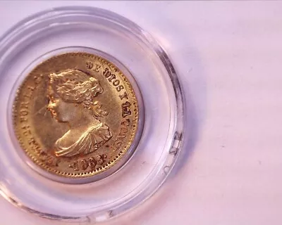 1868 Spain 4 Escudos Gold Isabel II * Take A LooK* Scratched * LOW Start Price ! • $450