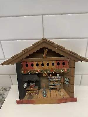 Vintage 3D Wooden Shadow Box Picture Kitchen Folk Art Diorama Cast Iron Kettle+ • $19.99