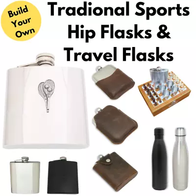 Traditional Sports Hip Flasks & Travel Flasks Engraved Gifts • £24.99