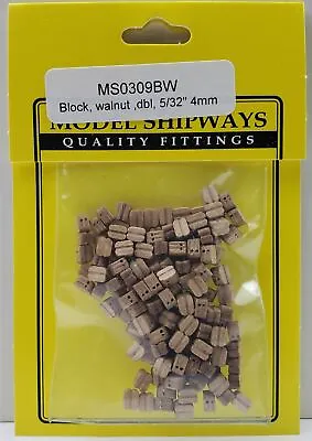 Model Shipways Double Sheave Block Walnut 5/32  (4mm) - 150 Pack • $19.99