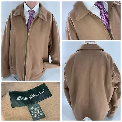 Eddie Bauer Barn Coat Jacket XL Men Tan Cotton Poly Full Zip LNWOT YGI G2-100 • $64.98