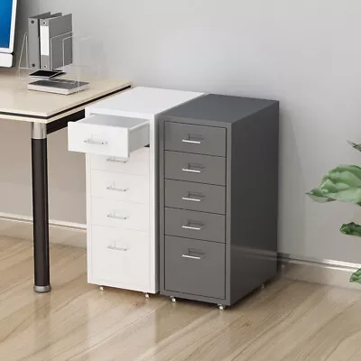 3-10 Drawers Office Filing Cabinet Mobile Under Desk File Cupboard Storages Unit • £45.95