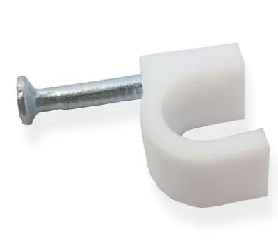 £3.58 • Buy 100 Pack White 3.5mm - 8mm Cable Clips - For Round Cables 4mm 5mm 6mm 7mm