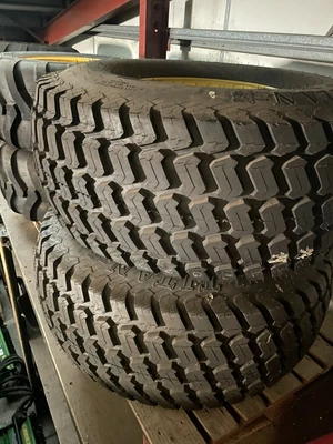£1050 • Buy £875+Vat 2x John Deere 44x18.00-20 Turf Tyres & Rims Fit 5000M Series