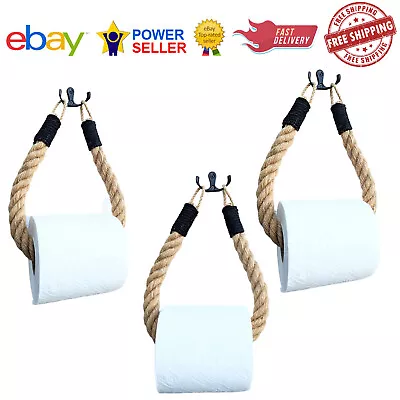 Nautical Style Toilet Roll Holder Rope Jute Bohemian Toilet Paper/Towel Holder • £12.99