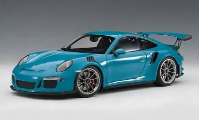 AUTOart PORSCHE 911 991 GT3 RS MIAMI BLUE/DARK GREY WHEELS 1:18 NIB 78167 LE • $499.95