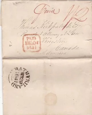 Canada Kingston 1841 Entire Rathfriland Ireland Pd 1s2d Stg Via Cunard Columbia • $42.27