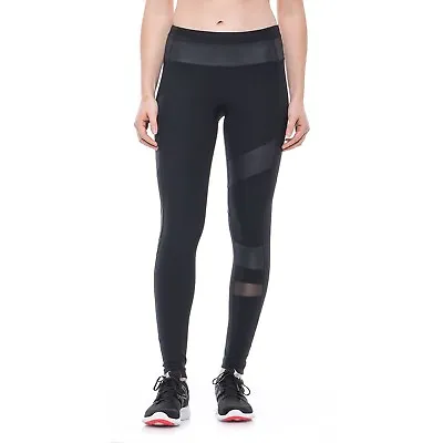 90 DEGREE Black Yoga Fitness Workout Pants W/ Shine-finish Inserts Size M • $23.69