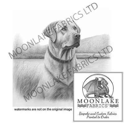 £3.45 • Buy Labrador Sketch Style With Lake Behind 100% Cotton Or Polyester Fabric Square