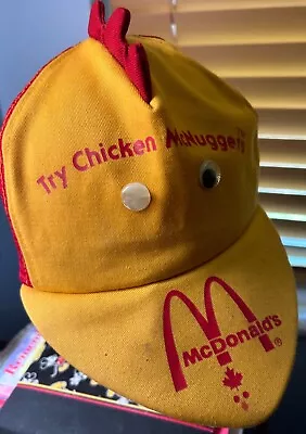 Rare Vintage McDonalds Chicken McNuggets Mascot Mesh Snapback Hat 80s Canada • $12.99