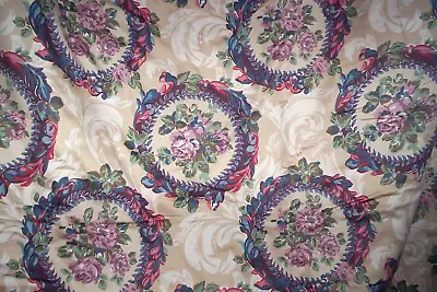 Liberty Vintage Interlined Curtains Lilac Roses Libertia 65 D X 51 W • £55