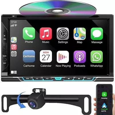 7 DVD/CD 2 Din Car Stereo Radio For Apple CarPlay/Android Auto Touch Screen • $113.93