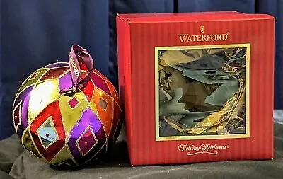 $89.99 • Buy Waterford Holiday Heirlooms Large Harlequin Ball Christmas Ornament HTF BOXED JD