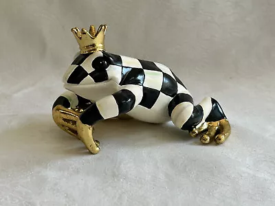 Mackenzie Childs POT CROAKER Frog Courtly Check POT CLIMBER Figurine NEW M23-au • $53.99