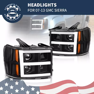 LED DRL Tube Projector Headlights For 2007-2013 GMC Sierra 1500 2500HD 3500HD • $159.99